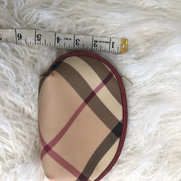 AUTH BURBERRY NOVA CHECK POUCH COSMETIC ROUND BAG - Picture 10 of 10